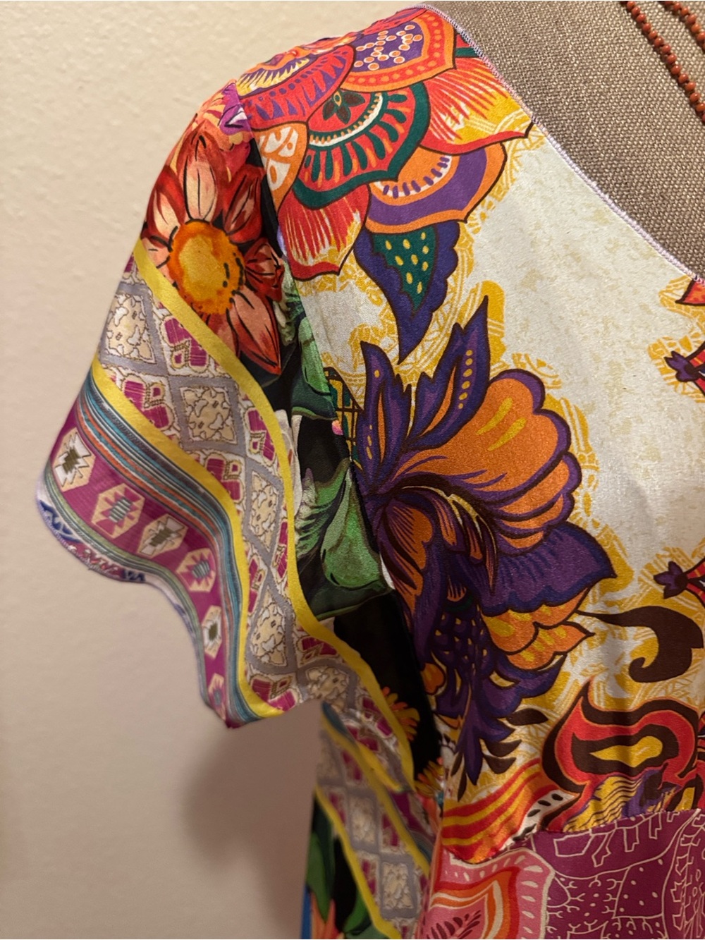 Fabulous Johnny Was Bohemian Vibrant Floral Patchwork Maxi Dress-NWT - Picture 7 of 9